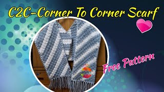 Crochet C2C Corner To Corner Scarf Pattern6 💕  Amarjyotis Crochet World [upl. by Duthie469]