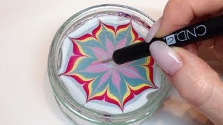 How To Produce Water Marbling Nail Art With Nail Polish CND VINYLUX [upl. by Ekaterina]