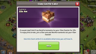 HOW TO USE CLAN CASTLE CAKE IN CLASH OF CLANS [upl. by Bridget]