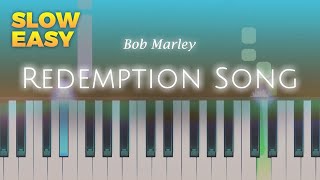 Bob Marley  Redemption Song  SLOW EASY Piano TUTORIAL by Piano Fun Play [upl. by Ecnirp]