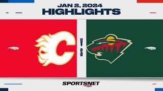 NHL Highlights  Flames vs Wild  January 2 2024 [upl. by Nylatsyrc176]