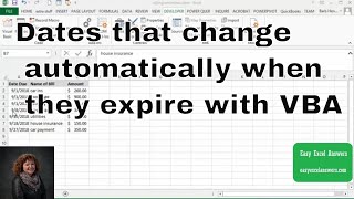 How to create dates that change automatically when they expire with VBA [upl. by Eddi314]