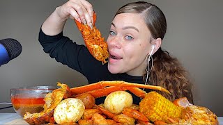 ASMR SEAFOOD BOIL MUKBANG  LOBSTER TAIL SNOW CRAB SHRIMP BOILED EGGS CORN amp POTATOES [upl. by Bevers941]