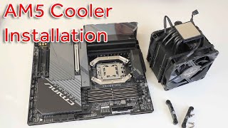 AMD AM5 CPU cooler  Installation of Noctua NHU12A ChromaxBlack [upl. by Aerdnek]