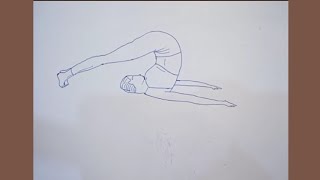 😠😝How to draw Yoga pose Halasana  Drawing [upl. by Ydnamron]