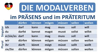 Deutsch lernen die Modalverben  Präsens  PräteritumGerman modal verbs in simple present  past [upl. by Auberta]