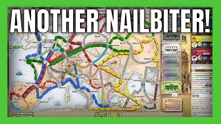 Close Game Comes Right Down to the Wire in Ticket to Ride Europe [upl. by Kuhlman]