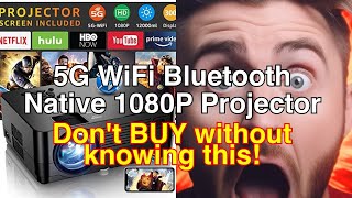 5g wifi bluetooth native 1080p projector review roconia 12000lm full hd movie projector with projec [upl. by Rexferd3]