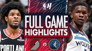 Portland Trail Blazers vs Minnesota Timberwolves  Full Highlights  November 8 202425 NBA Season [upl. by Noinatrad]