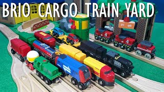 BRIO Wooden Trains Cargo Railway Yard  BRIO Train Video [upl. by Romy]