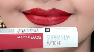 Maybellene New York super stay matte ink liquid lipstick shade 20 pioneer review  superlong lasting [upl. by Adrahc554]