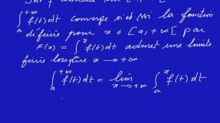 Intégrales Impropres cours partie 1 Integration Analyse httpwwwmathsprofessorcom [upl. by Aicissej]