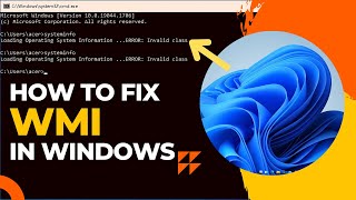 SOLVED How to fix WMI error in Windows 10 or 11  Error Invalid Class  WMI commands in Windows [upl. by Florrie]