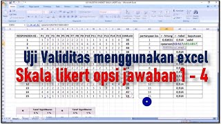 Cara Mudah amp Praktis Uji Validitas Angket Skala Likert dengan MS Excel [upl. by Frodi833]