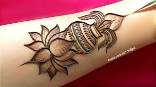 Navratri special mehndi design  easy arabic mehndi design  simple mehndi  mehndi design  mehndi [upl. by Hgielac]