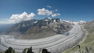 Timelapse Aletschgletscher depuis Strahlhorn3026m Aletsch glacier 09092018 [upl. by Anwahsit]