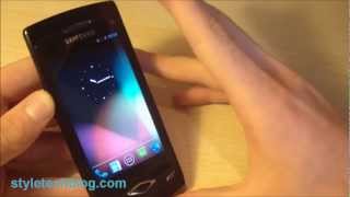 Android 411 Jelly Bean CyanogenMod 10  ClockWorkMod su Samsung Wave GTS8500  Videoprova [upl. by Aliak]