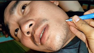 PLUCK Facial hair and spit beard for Mr hunghak asmr [upl. by Jaela]