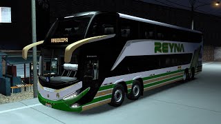 ETS 2  Mod Bus Perú  Marcopolo G8 P 1800 DD  Reyna  Andes Map  Ruta Lima  Nazca Nocturno [upl. by Aissyla961]