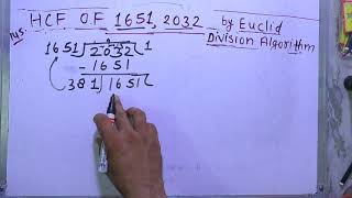 use euclids division algorithm to find the hcf of 1651 and 2032 [upl. by Alyos560]