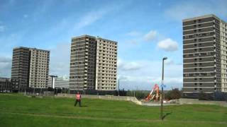 Sighthill tower blocks demolition September 2011 [upl. by Lseil]