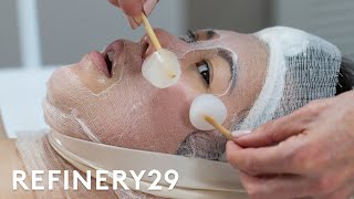 I Tried This Insane Bubble Facial  Beauty With Mi  Refinery29 [upl. by Narik]