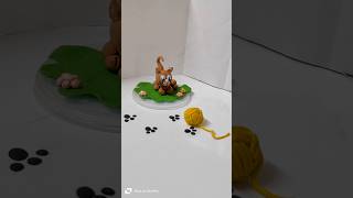 Polymer Clay Cat  How To Make Cat Clay Making Toy For Kids  Polymer clay tutorialcatartmonkeys [upl. by Ennaillek3]