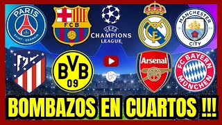 💣PSG BARÇA SORTEO CUARTOS DE FINAL Y SEMIFINALES CHAMPIONS LEAGUE ✅ MANCHESTER CITY REAL MADRID [upl. by Gifferd]