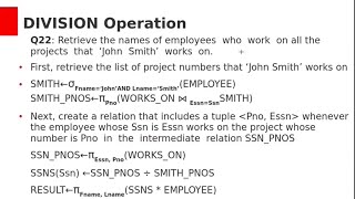 Division Operation in Relational Algebra [upl. by Bealle]