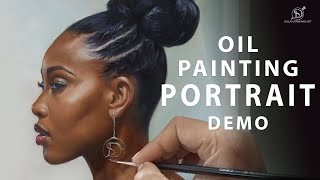 Oil Painting Portrait Demo  07 Dark Skin Tone Time Lapse  Dulam Srinivas [upl. by Ruscio]