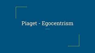 Piaget s Theory of Egocentrism [upl. by Lacy859]