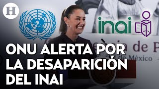 ¡ONU aboga por el INAI Pide a Claudia Sheinbuam reconsiderar su desaparición [upl. by Nerwal401]