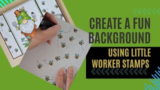 Using small stamps to create a background  Woodware stamps by Francoise Read and Norman the Gnome [upl. by Tonina]