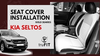 Kia Seltos Seat Cover Installation  truFIT  Car Seat Cover Manufacturer  Bucket Fitting [upl. by Tonie]