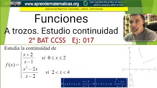 Límites y continuidad Función a trozos 2 BAT ccss2 05 17 José Jaime Mas [upl. by Leba620]