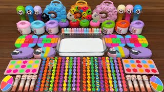 RAINBOW SHEEP I Mixing random Glossy Slime I Relax with videos✨ [upl. by Nilok133]