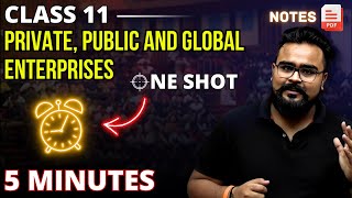 Private Public and Global Enterprises class 11 ONE SHOT Business studies chapter 3 [upl. by Selene]