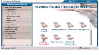 Accpac 002 Demo Accpac 5 4 Accounts Payable [upl. by Nava447]