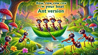 Row Row Row Your Boat Ant Version  toonpoemmagic4kids Nursery Rhymes amp Kids Songs [upl. by Fidole]