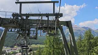 Chairlift Languard Pontresina Switzerland with turn [upl. by Darrel]