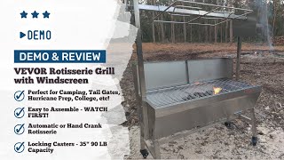 Demo and Review Part 1  VEVOR Rotisserie Grill with Windscreen [upl. by Nylhsa]