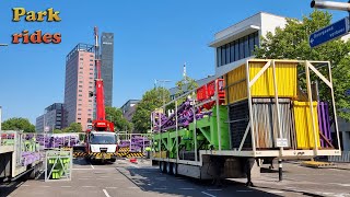 Oprijden en opbouw Tilburgse Kermis 2022 deel 1 [upl. by Htieh]