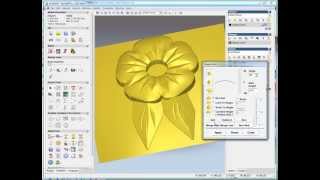 simple flower relief making in ArtCAM [upl. by Lalitta]