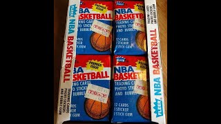 198687 Fleer Basketball PSA 8 Pack Break looking for Michael Jordan Rookie [upl. by Nitsud]