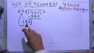 use euclids division algorithm to find the hcf of 726 and 275 [upl. by Cohette725]