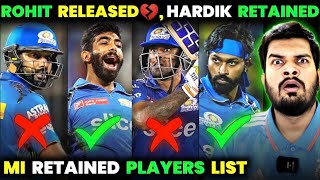 END OF ROHIT WITH MI😭  IPL 2025  MUMABI FULL RETAINED amp RELEASED PLAYERS LIST😱 ipl2025 mi [upl. by Liauqram698]