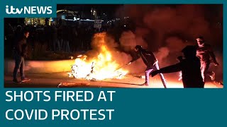 Dutch police open fire on rioters as Europe braces for more Covid protests  ITV News [upl. by Natelson]