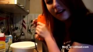 Girl gets hair stuck in hand mixer [upl. by Asyen]