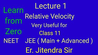 Relative Velocity  Lecture 1  Class 11  NEET  JEE  Main  Advanced  energeticphysics [upl. by Atterol]