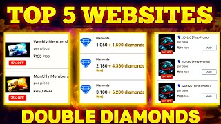 TOP 5 DOUBLE DIAMONDS WEBSITES  DOUBLE DIAMONDS TOPUP WEBSITE CODASHOP 2021  DOUBLE DIAMOND TOPUP [upl. by Yee]